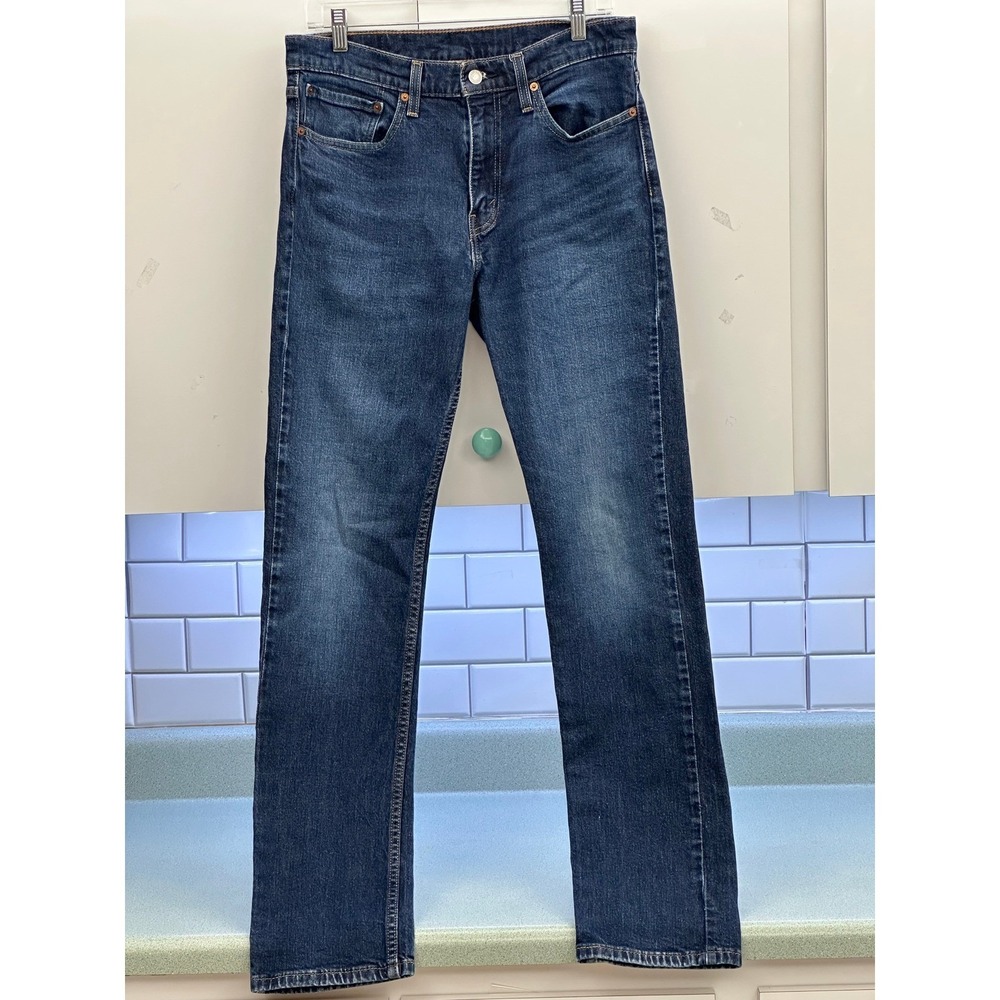 Levis 511 Slim Fit Jeans Mens 34x34 (Actual 32"x32.5") Dark Wash Indigo Denim